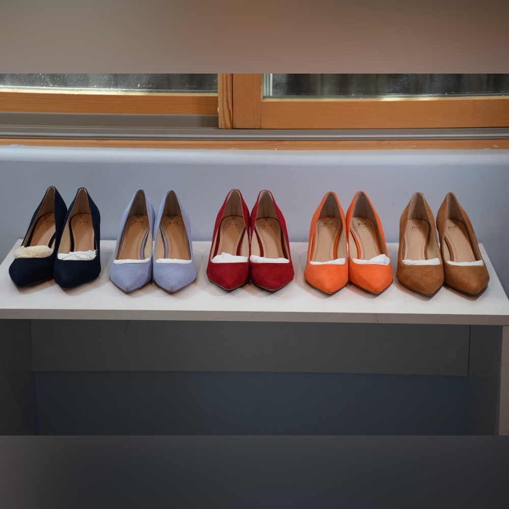 Lot - Five pairs of brand new Marc Fisher Suede Pumps in various colors.